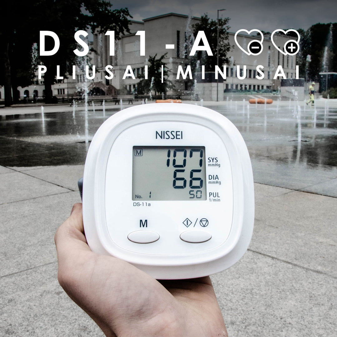 +PLIUSAI-MINUSAI- NISSEI DS-11A kraujospūdžio matuoklis