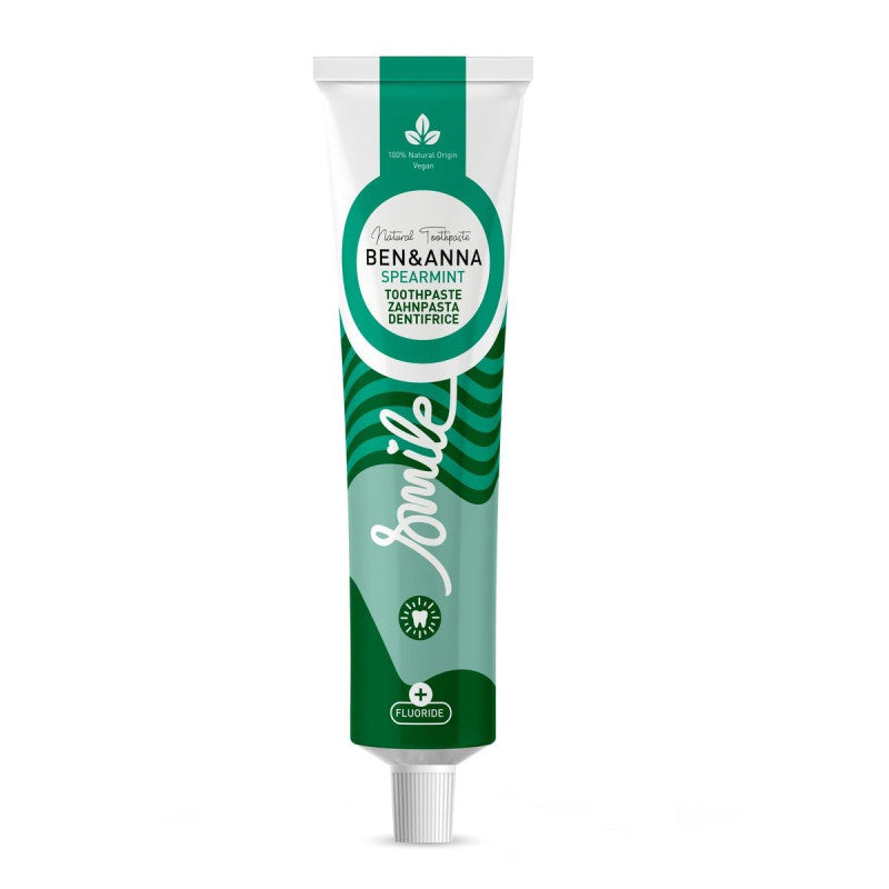 BEN&ANNA SPEARMINT dantų pasta, su fluoru, tūbelėje, mėtų, 75ml,