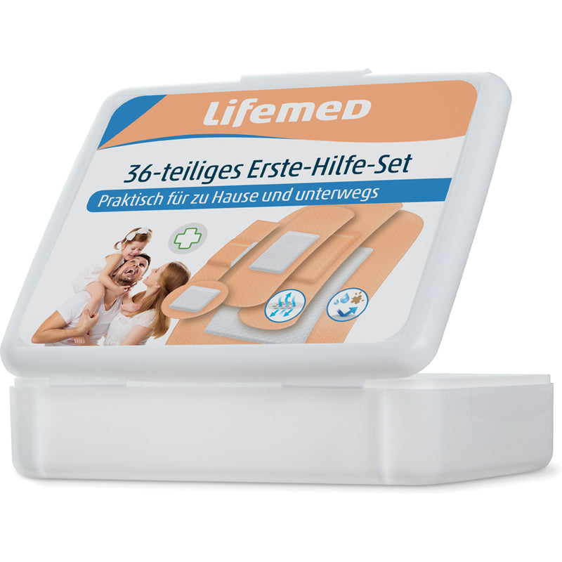 Lifemed 36 vnt. pleistrų rinkinys. 5 dydžiai, atsparus vandeniui