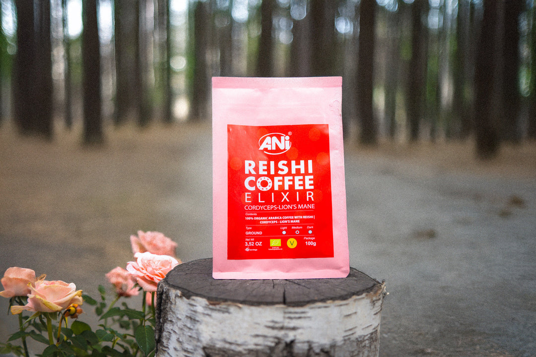 Ground mushroom coffee with Reishi, Cordyceps and Lions Mane 100g