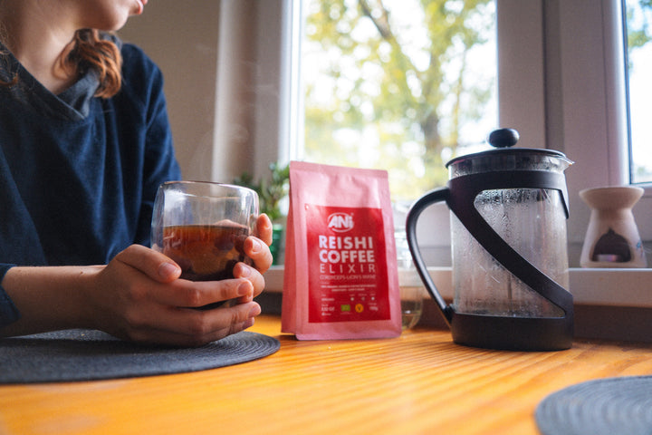 Ground mushroom coffee with Reishi, Cordyceps and Lions Mane 100g