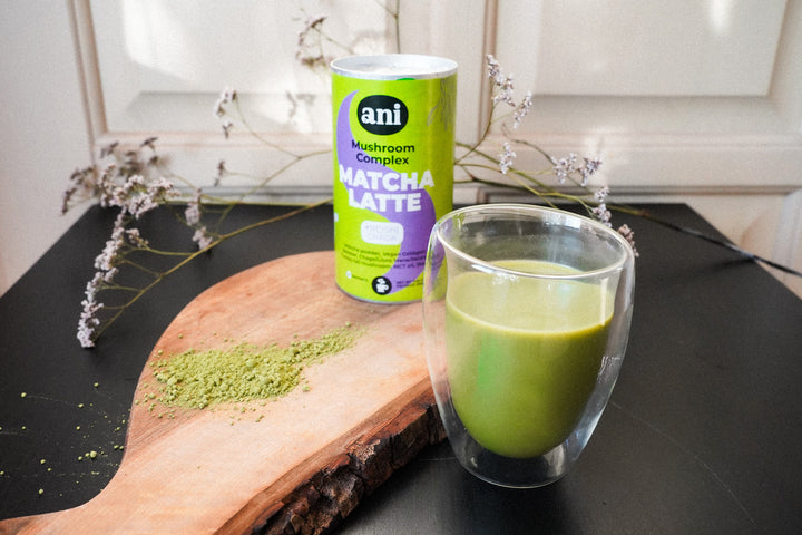 Matcha Latte with functional mushrooms and collagen