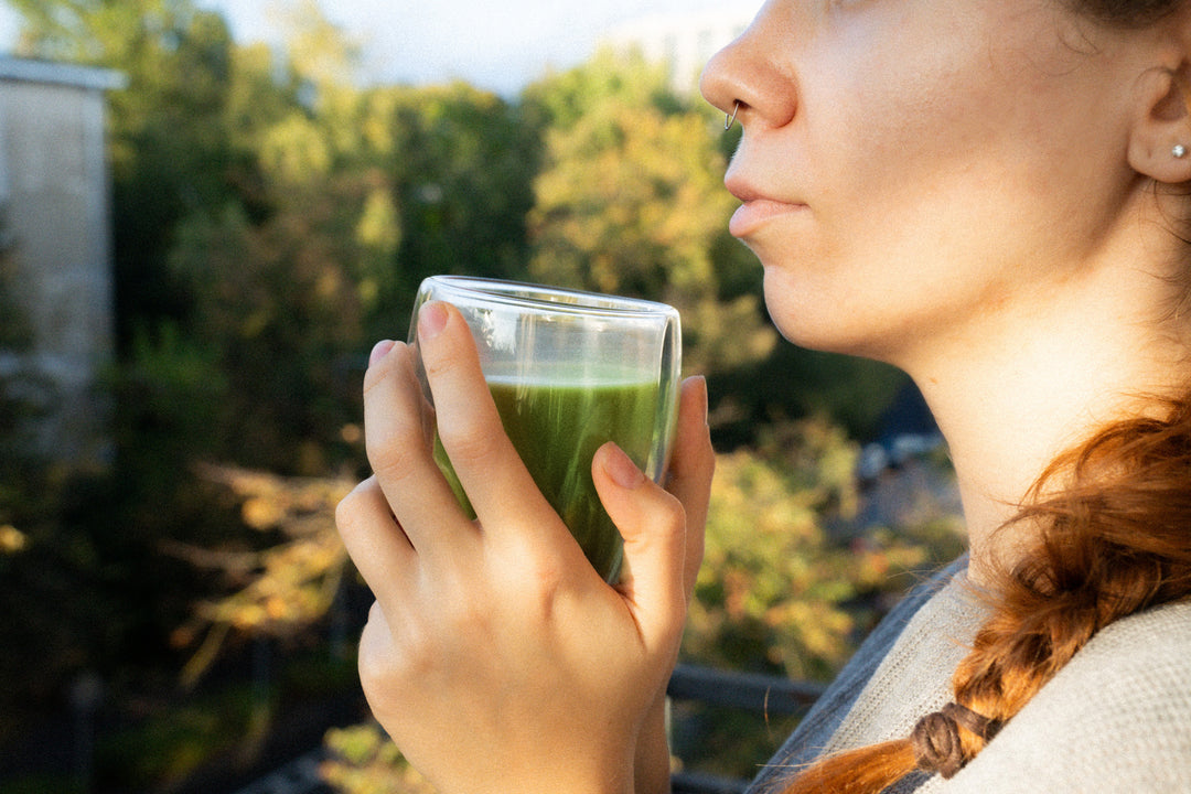 Matcha Latte with functional mushrooms and collagen