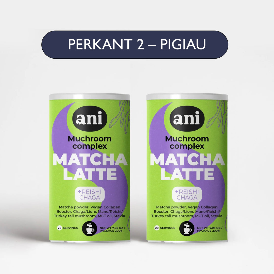 Matcha Latte su funkciniais grybais ir kolagenu