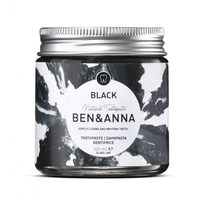 BEN&ANNA natūrali balinanti dantų pasta su aktyvuota anglimi BLACK, ZERO WASTE, 100 ml.