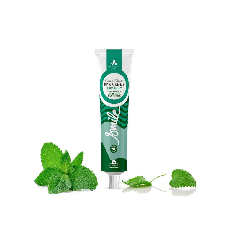 BEN&ANNA SPEARMINT dantų pasta, su fluoru, tūbelėje, mėtų, 75ml,