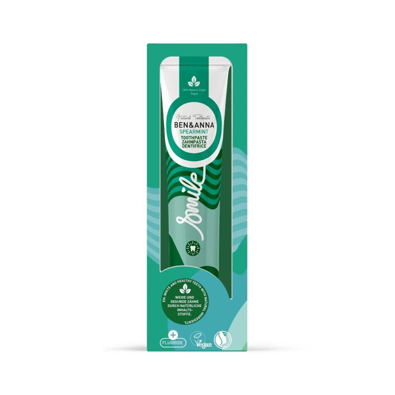 BEN&ANNA SPEARMINT dantų pasta, su fluoru, tūbelėje, mėtų, 75ml,