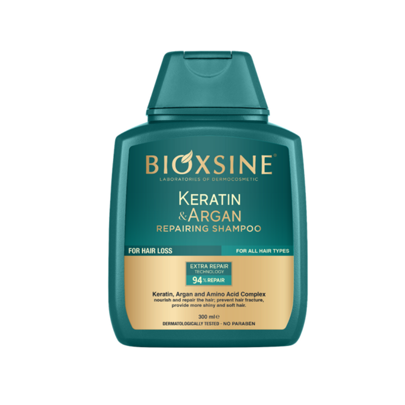 BIOXSINE Keratin & Argan atstatomasis plaukų šampūnas 300ml